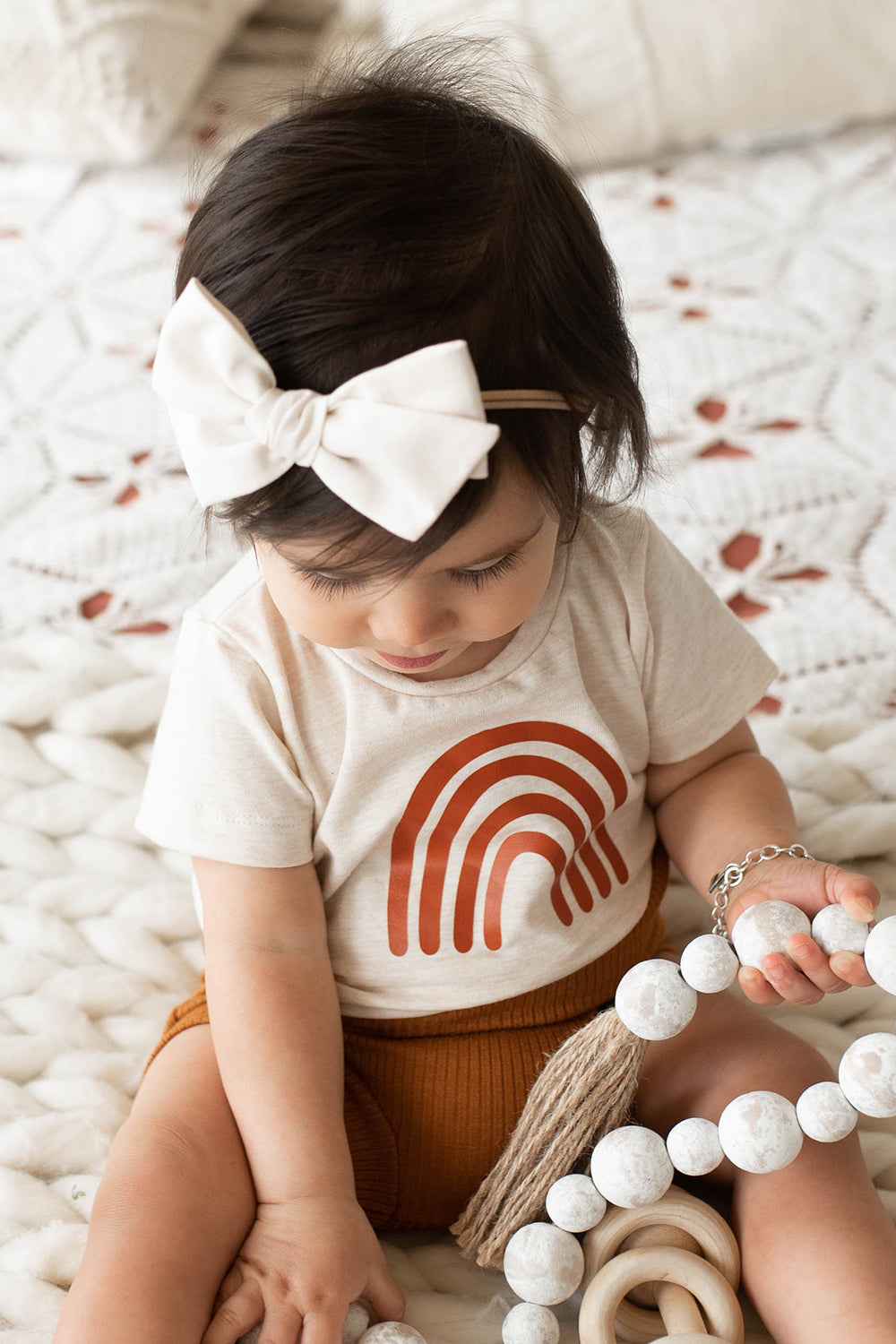 Baby headband for a photoshoot.