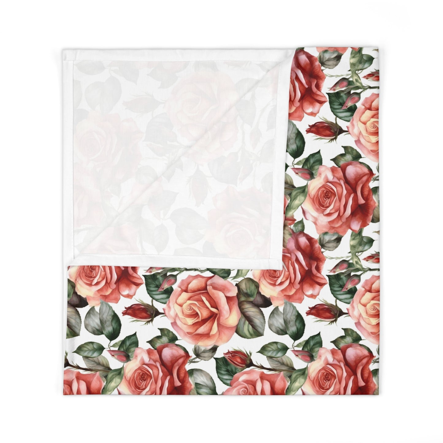 pink rose floral swaddle baby blanket