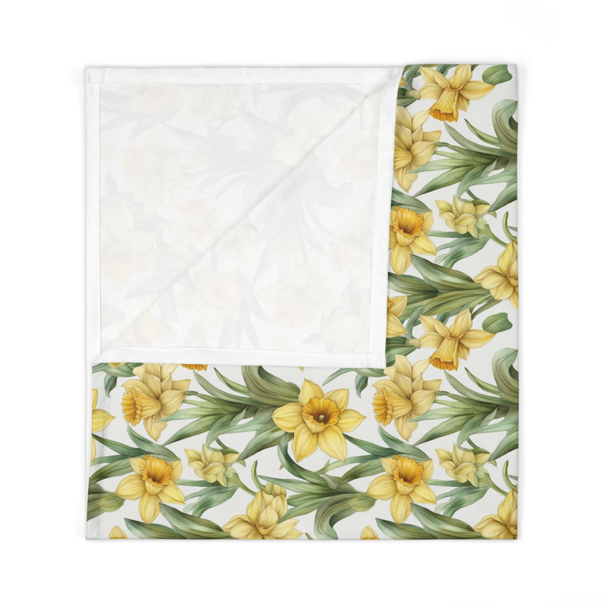yellow daffodil floral swaddle baby blanket