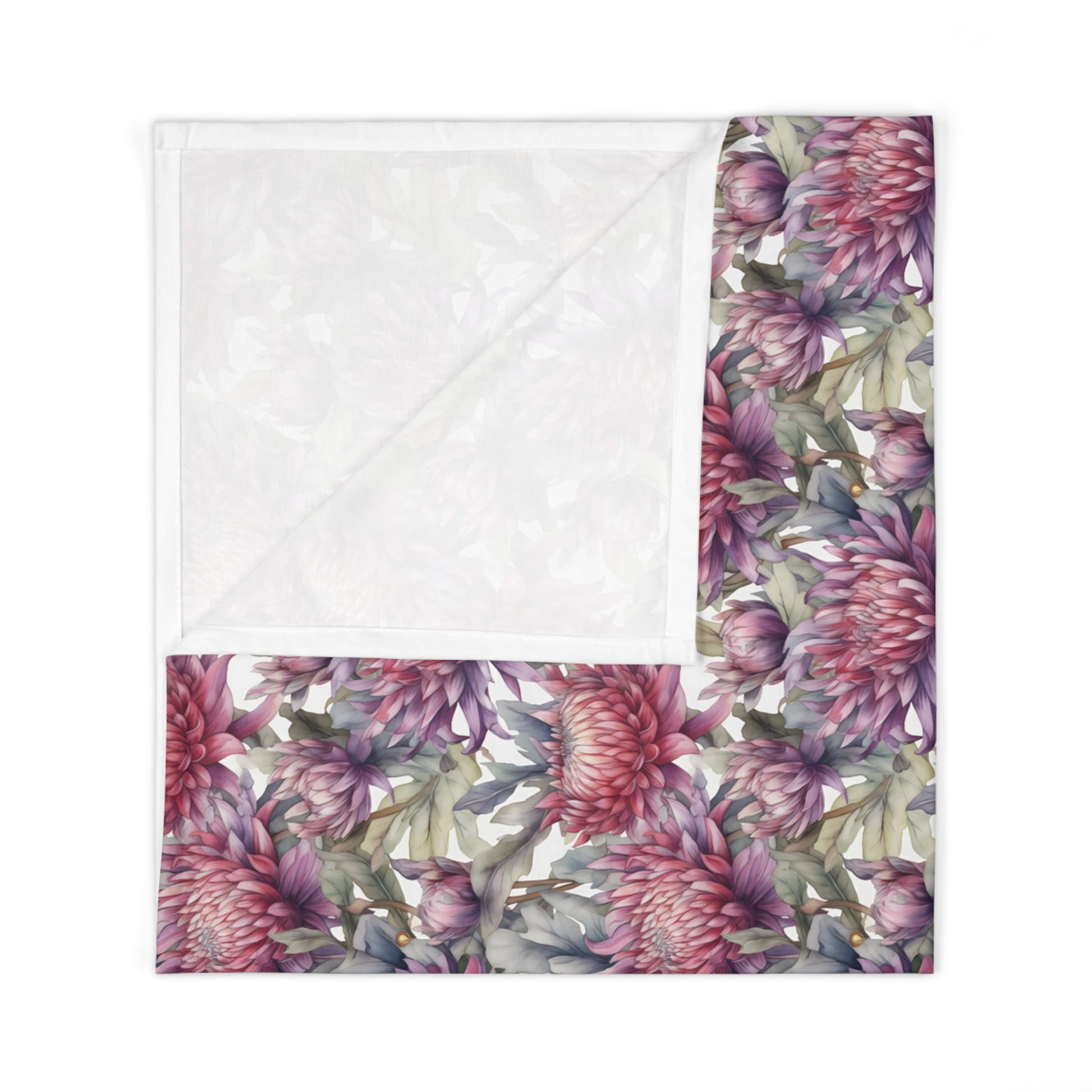 purple floral baby blanket