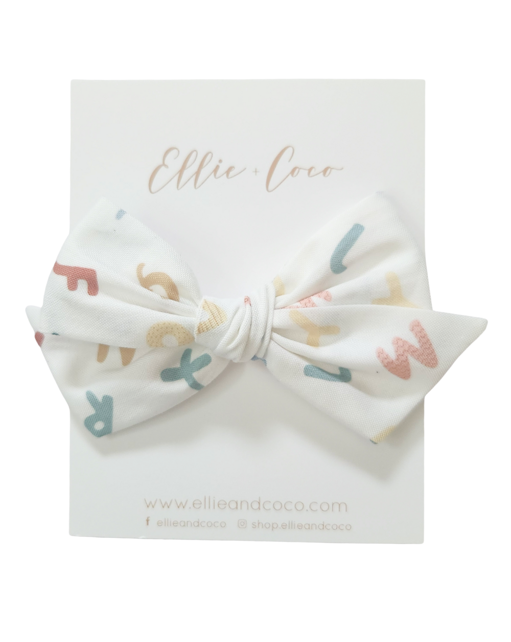 abc letters hair bow clip for school girl