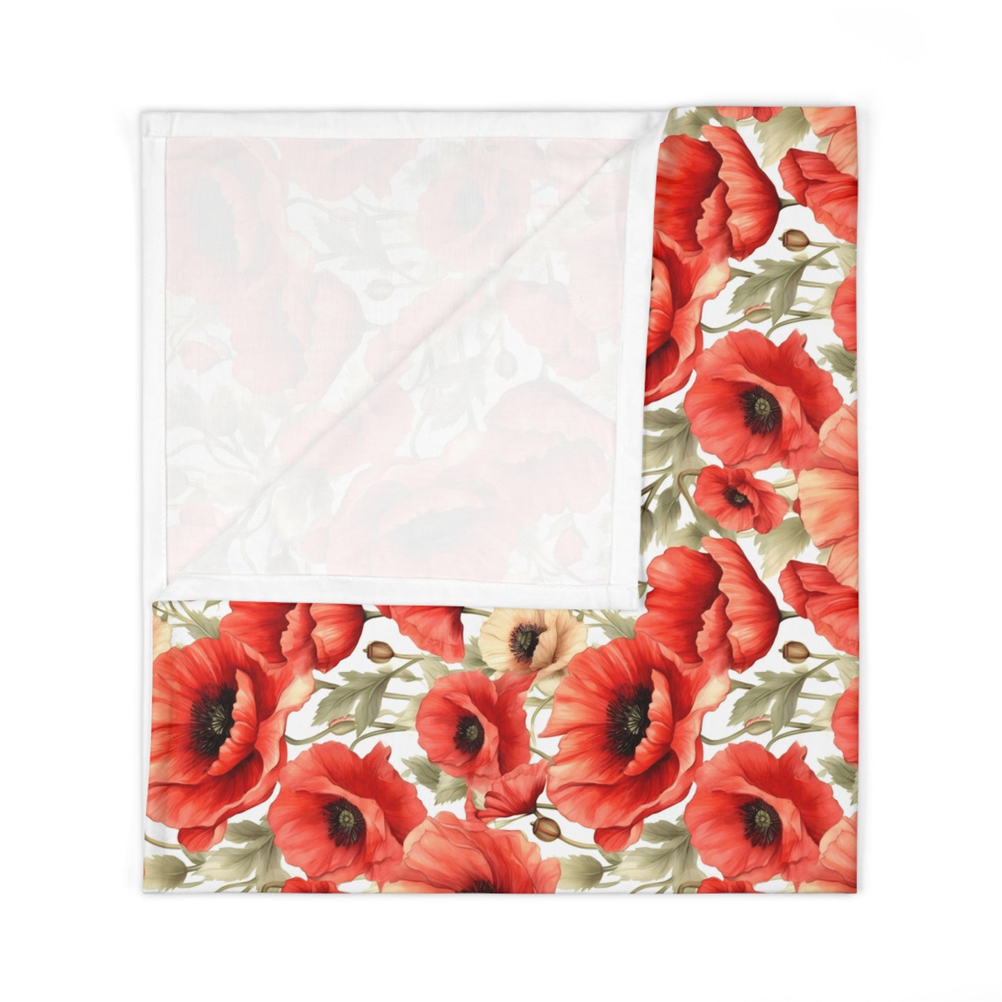 poppy floral swaddle baby blanket