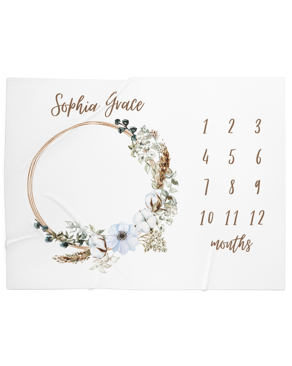 boho baby milestone blanket with name