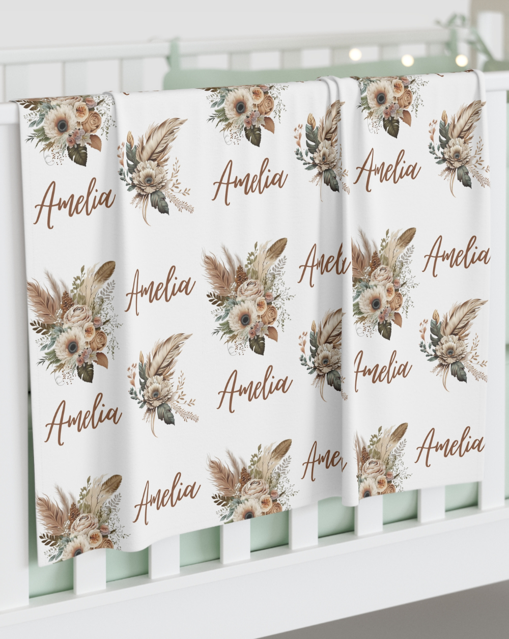 boho baby swaddle with name