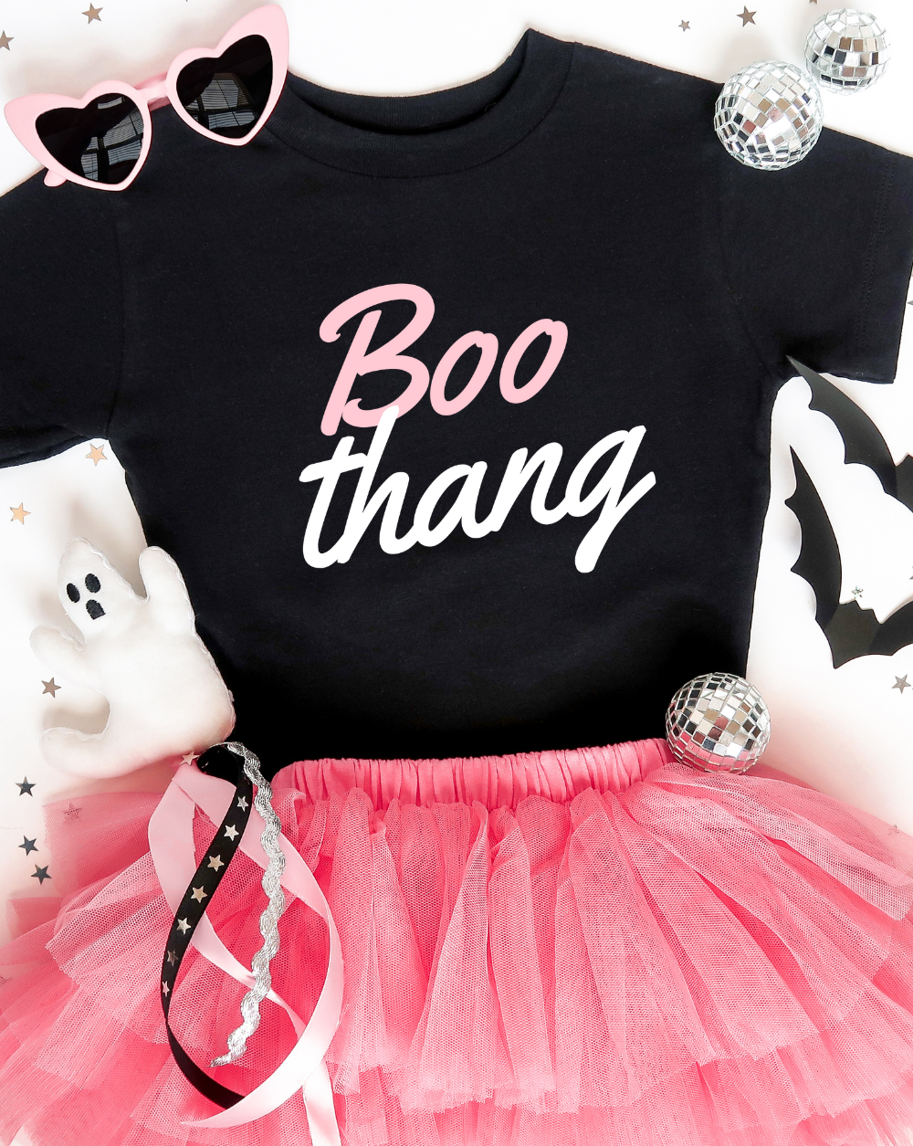 boo thang toddler retro pink halloween tshirt
