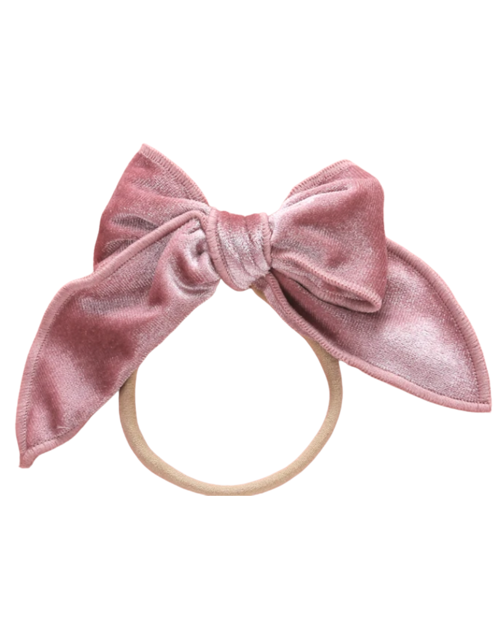 dusty rose velvet coquette hair bow for baby girl