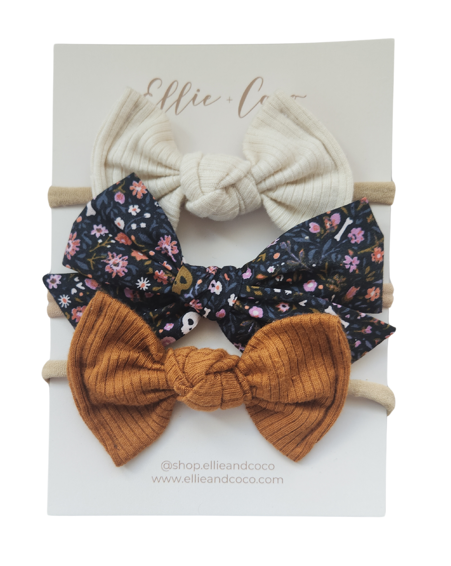 fall halloween baby bow headband set