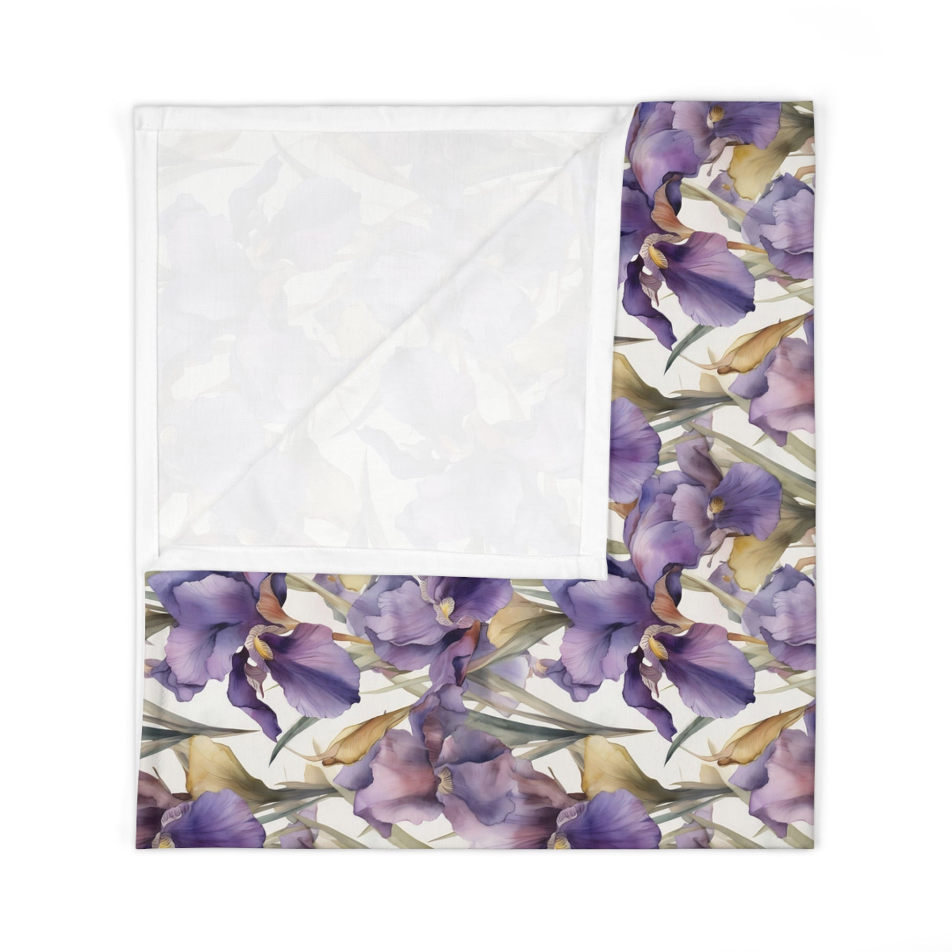 purple floral swaddle blanket