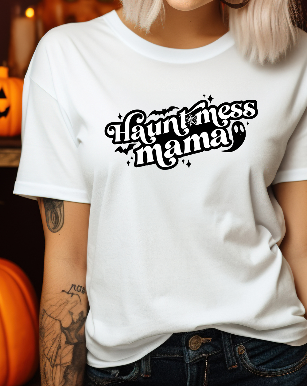 mama halloween t shirt canada. haunt mess mama.