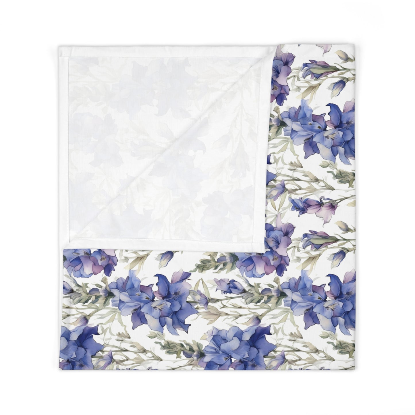 larkspur floral swaddle baby blanket