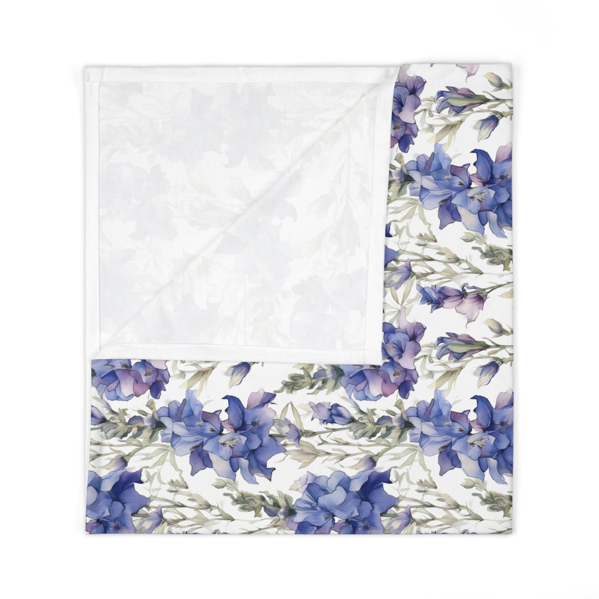 larkspur floral swaddle baby blanket