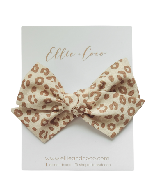 leopard baby girl headband bow and hair clip