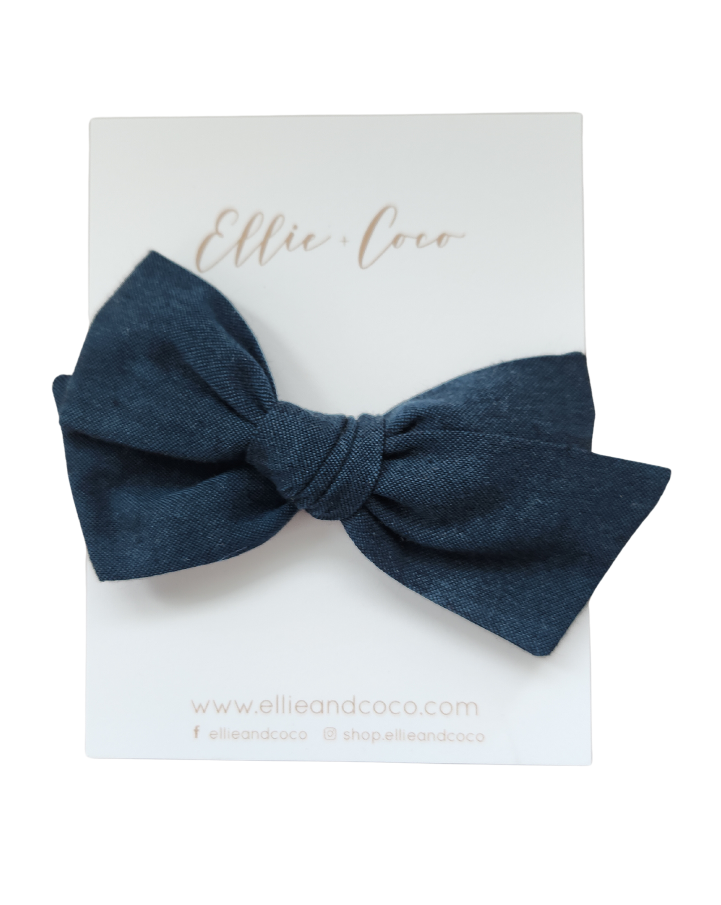 navy chambray big baby bow headband