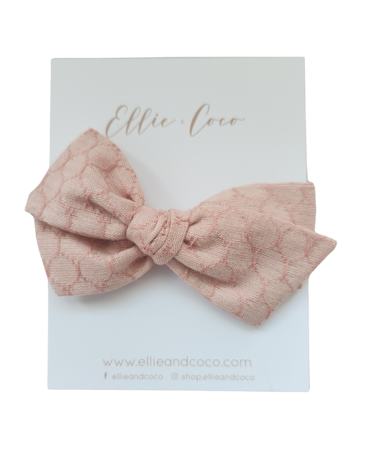 pink honeycomb pattern big baby bow headband