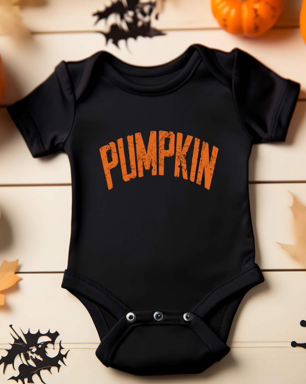 pumpkin word baby halloween onesie