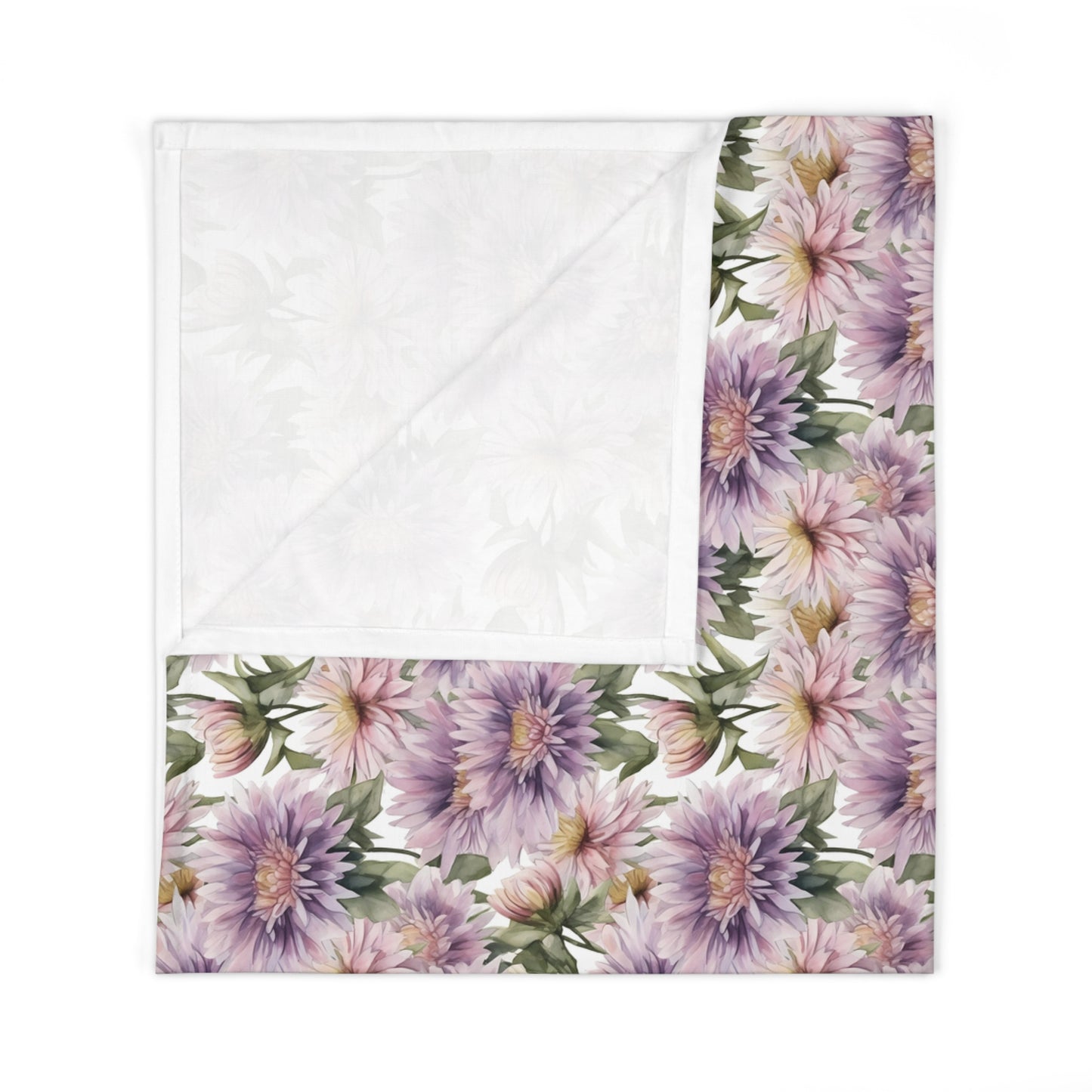 purple floral swaddle baby blanket