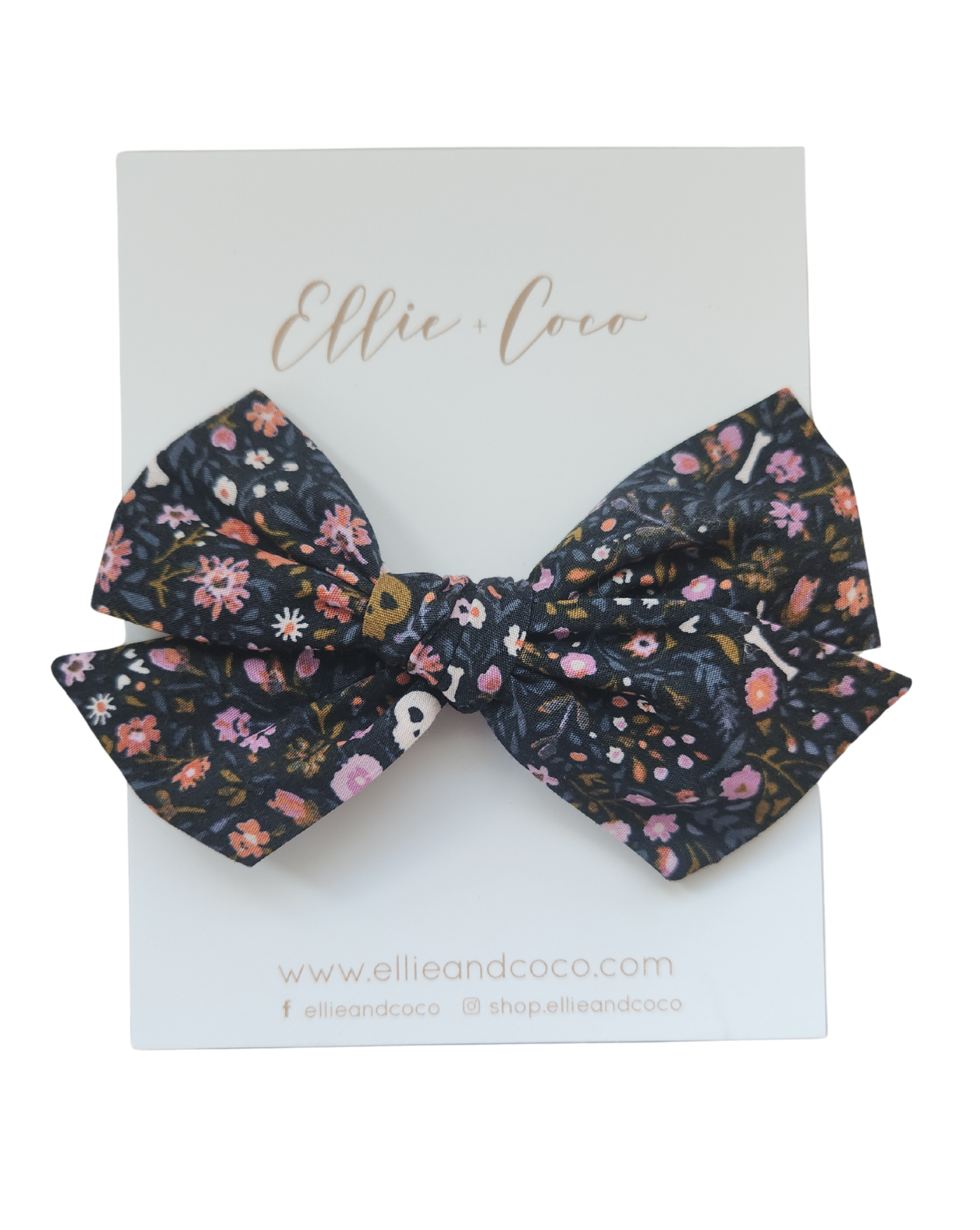 skull and bones cute halloween bow for baby girl