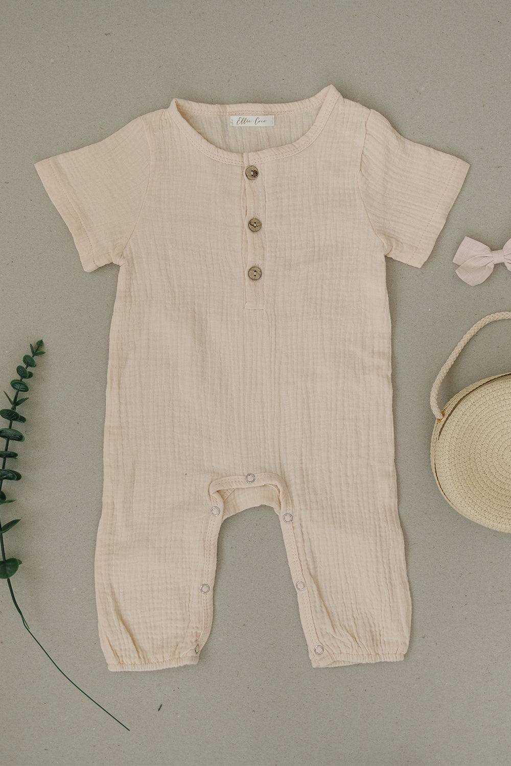 Linen Baby Romper | Natural