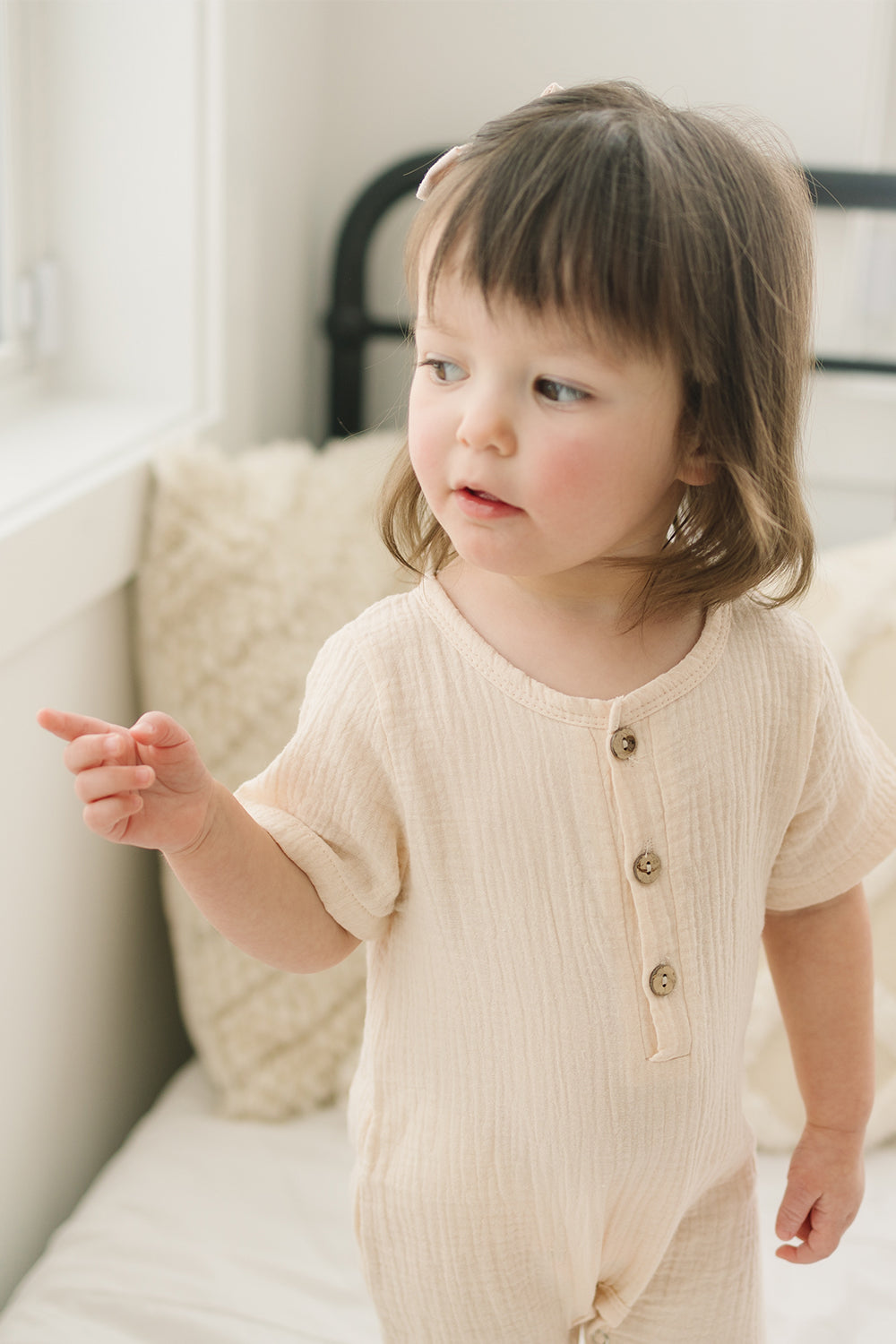 Linen Baby Romper | Natural