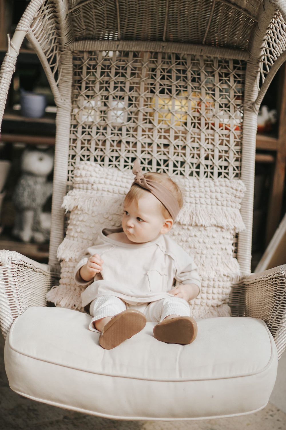 Baby headband for boho photoshoot.