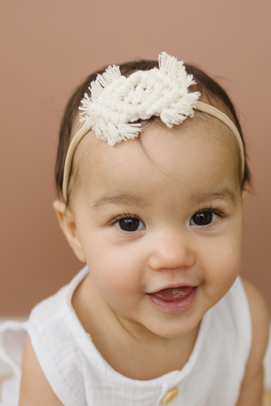 Macrame headband for baby girls.