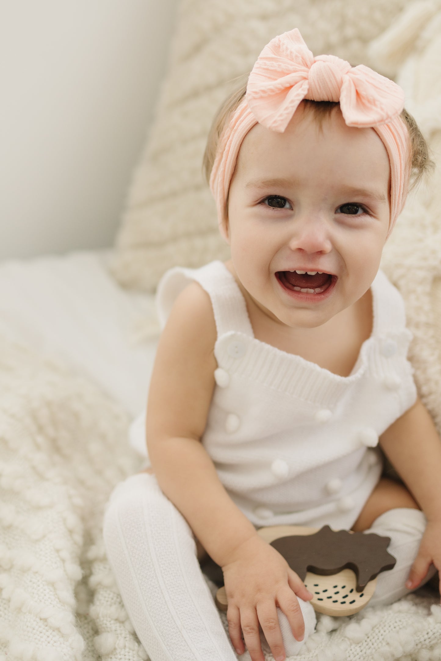 Baby romper with tights.