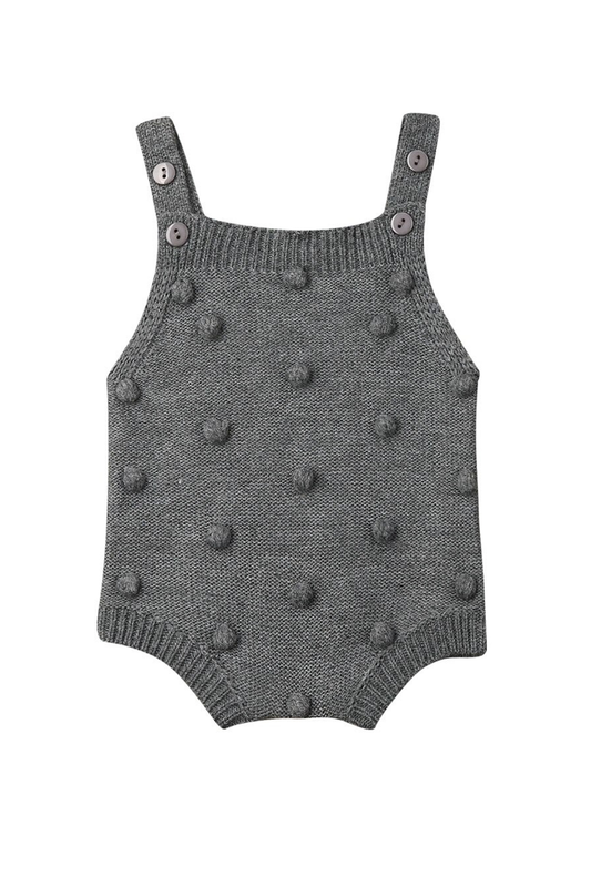 Pom Pom Romper | Grey