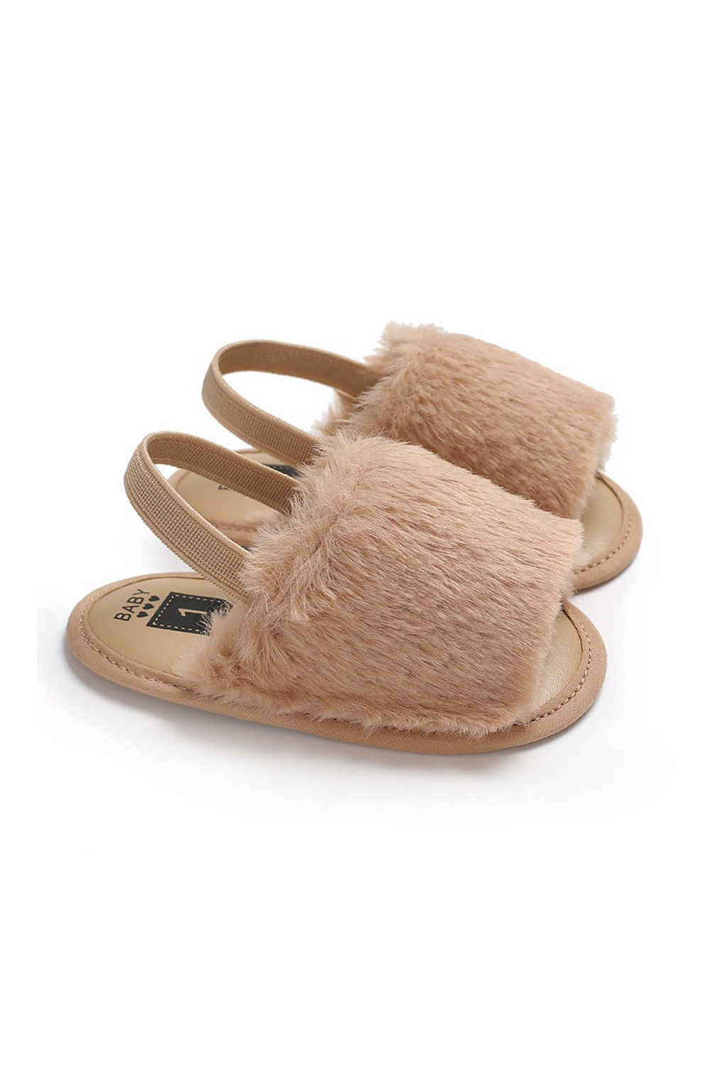 Baby Girl Fluffy Slippers | Beige