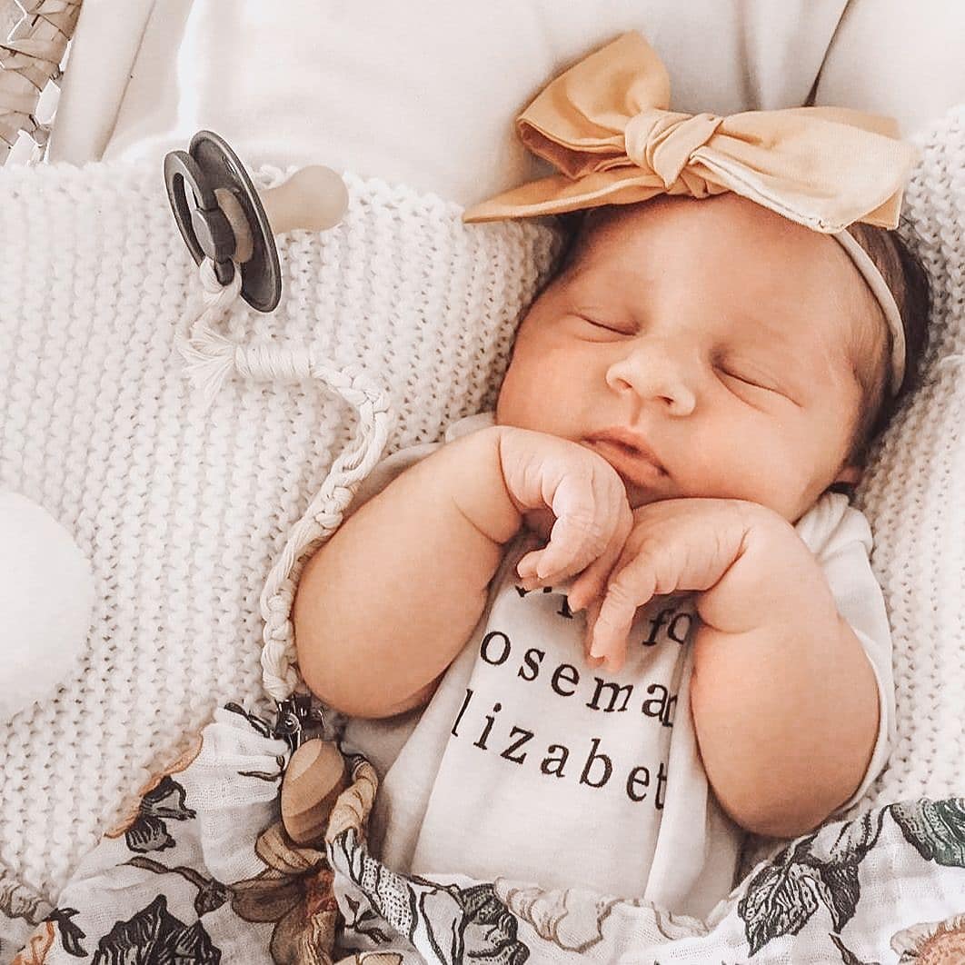 Baby headband on a newborn.
