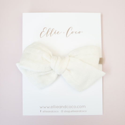 white baby headband for baptism