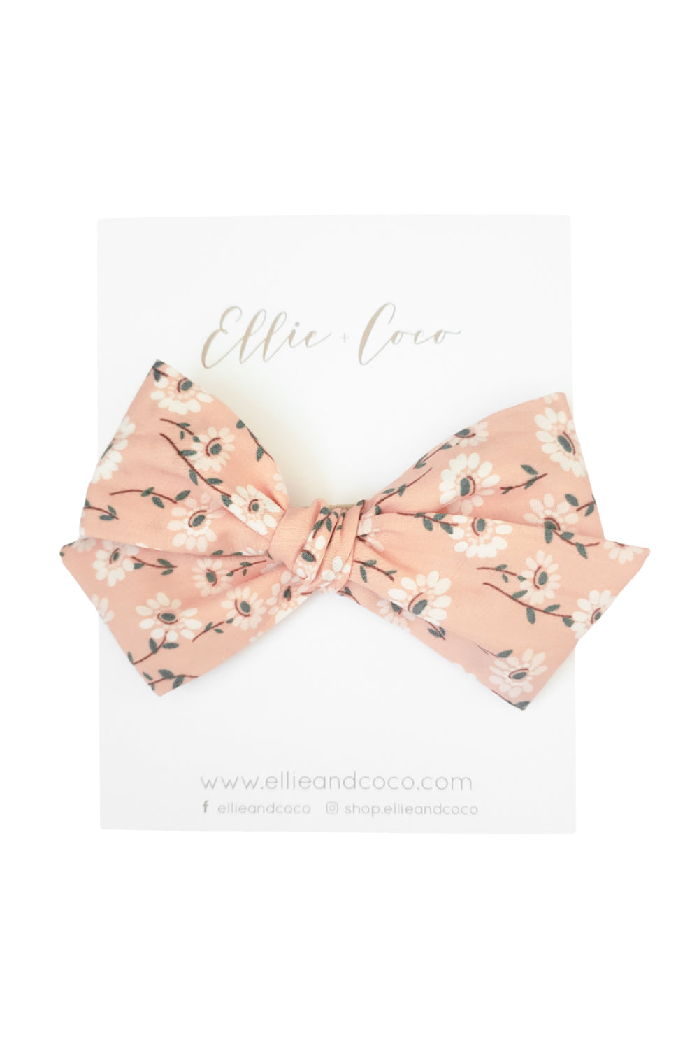 peach daisy baby bow