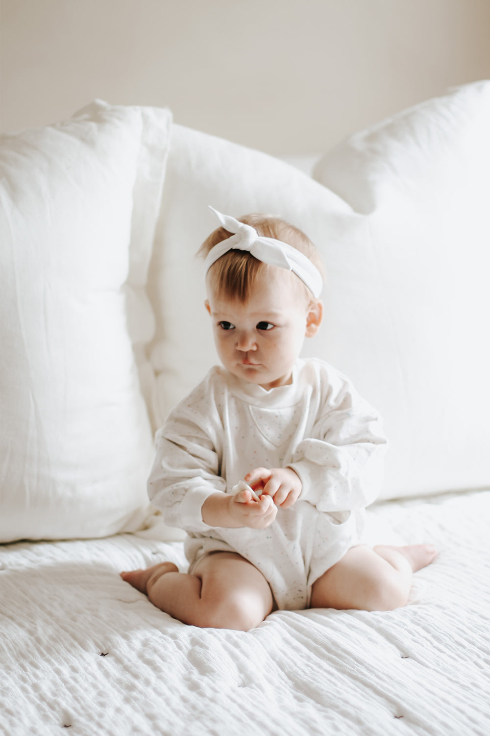 Ivory headband for baby girl
