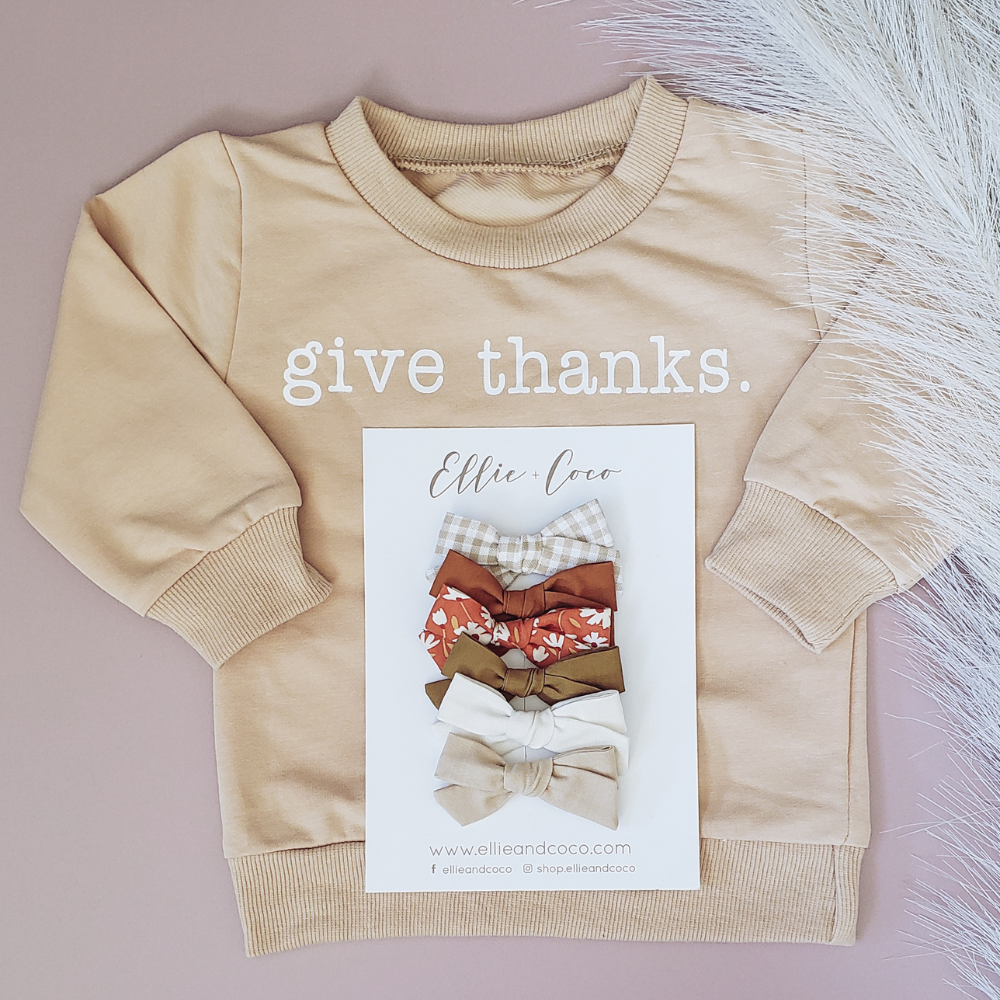 fall baby toddler outfit with bows