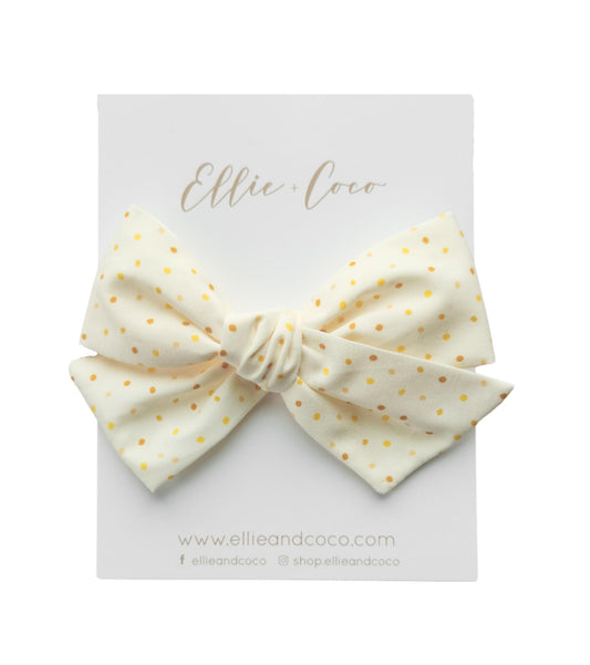 polka dot baby headband light yellow