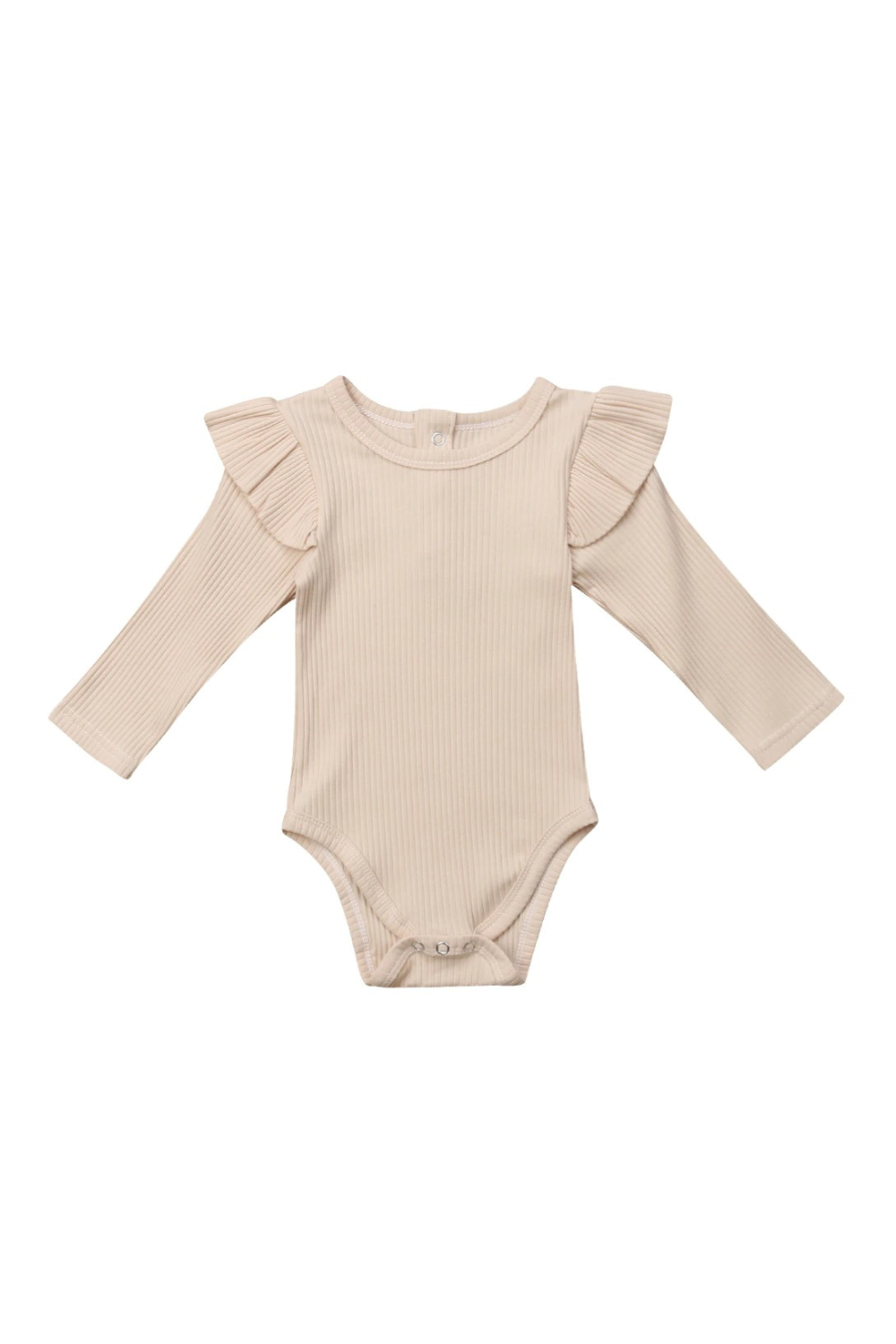 Beige Ruffle Sleeve Bodysuit  Baby Romper Canada – Ellie and Coco