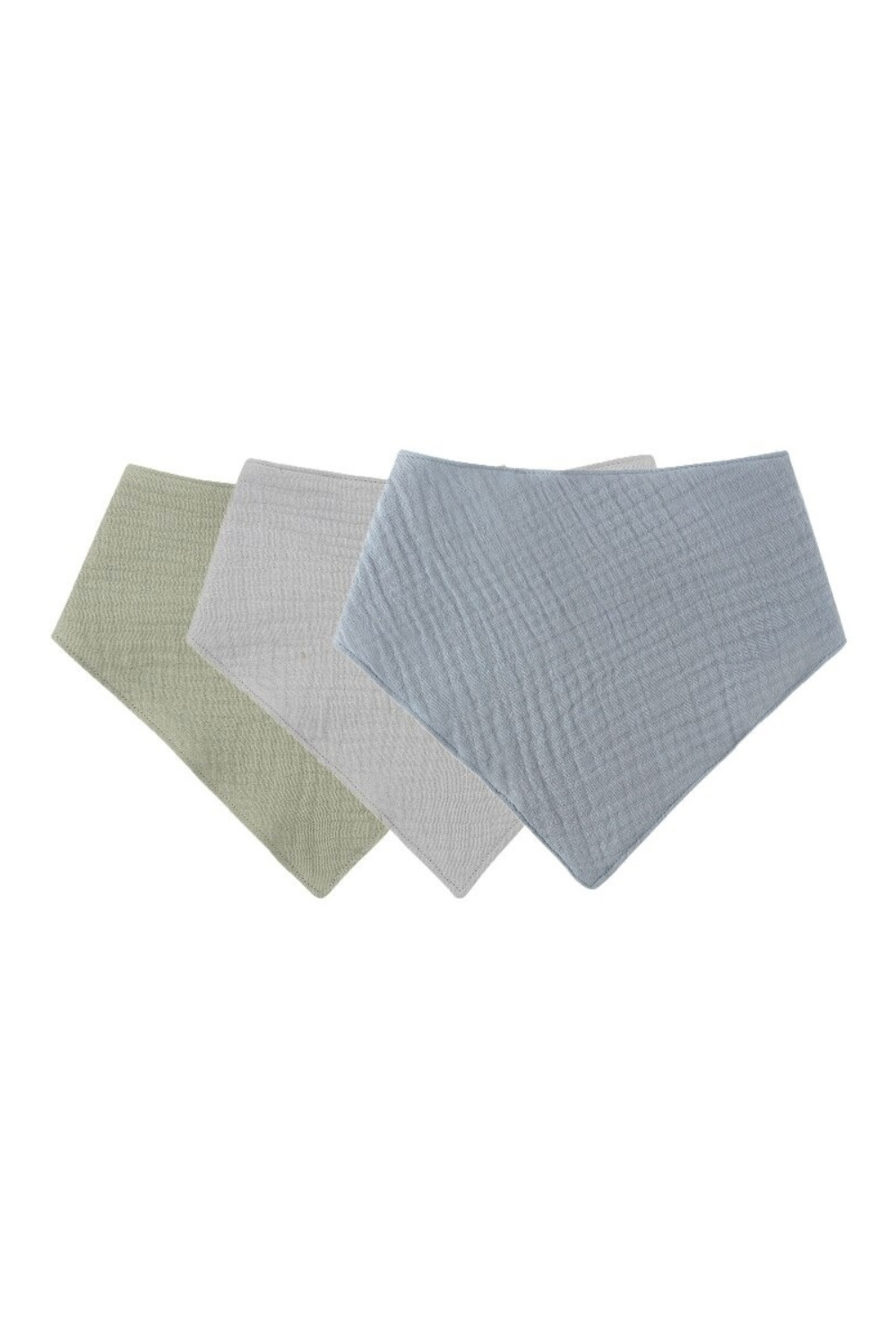 blue green muslin baby bib