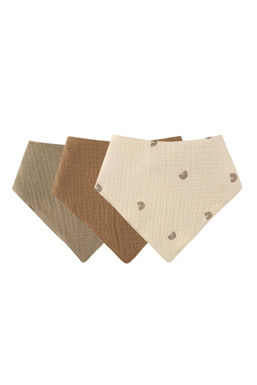 brown rainbow muslin baby bib