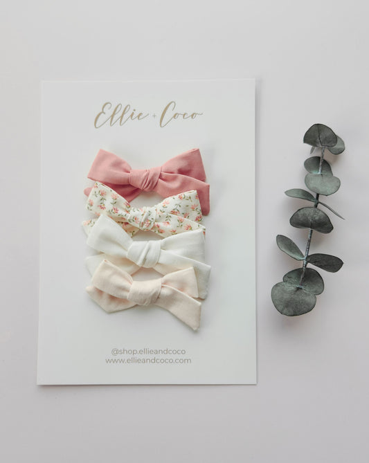 light pink baby headband set