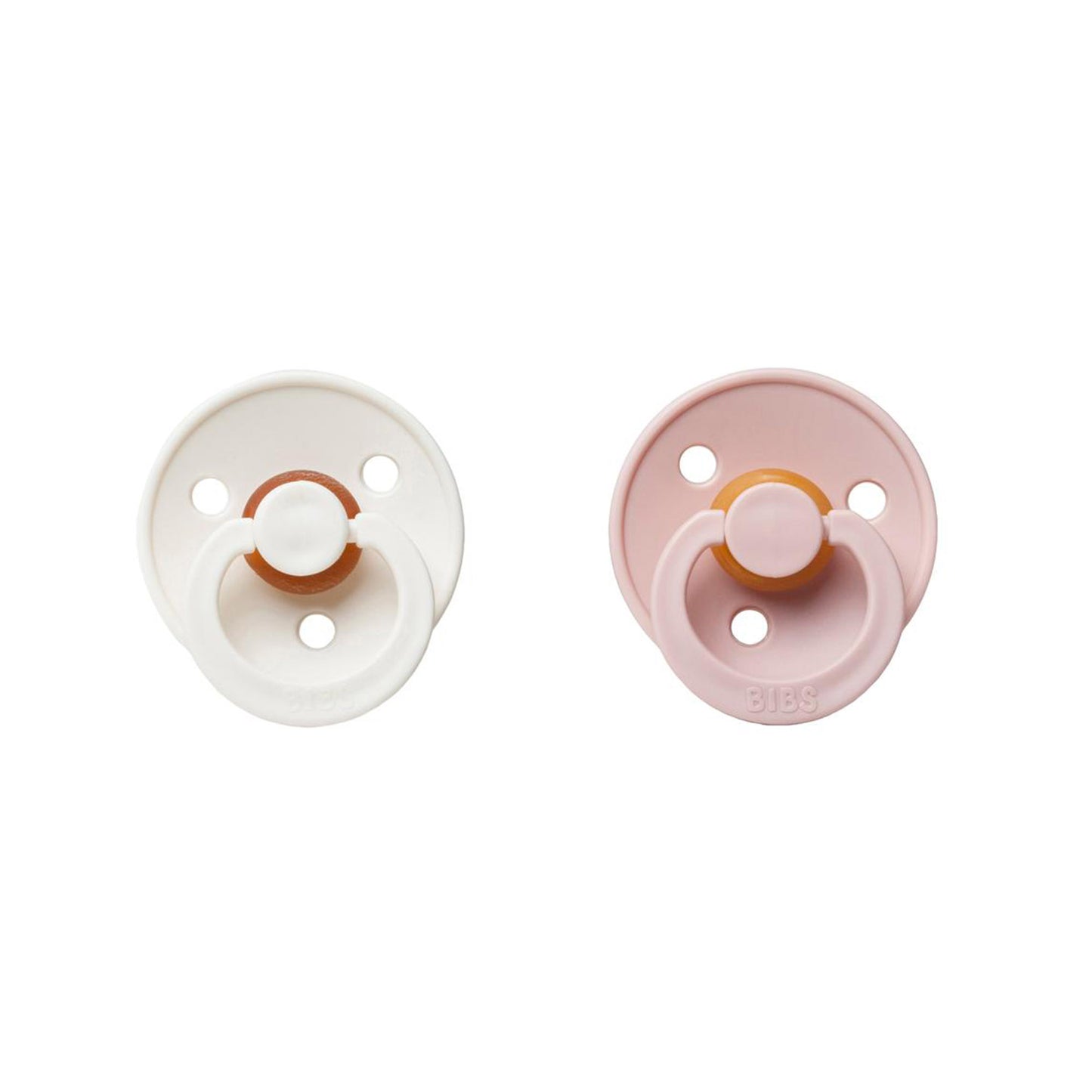 white ivory and blush light pink bibs baby pacifier soother