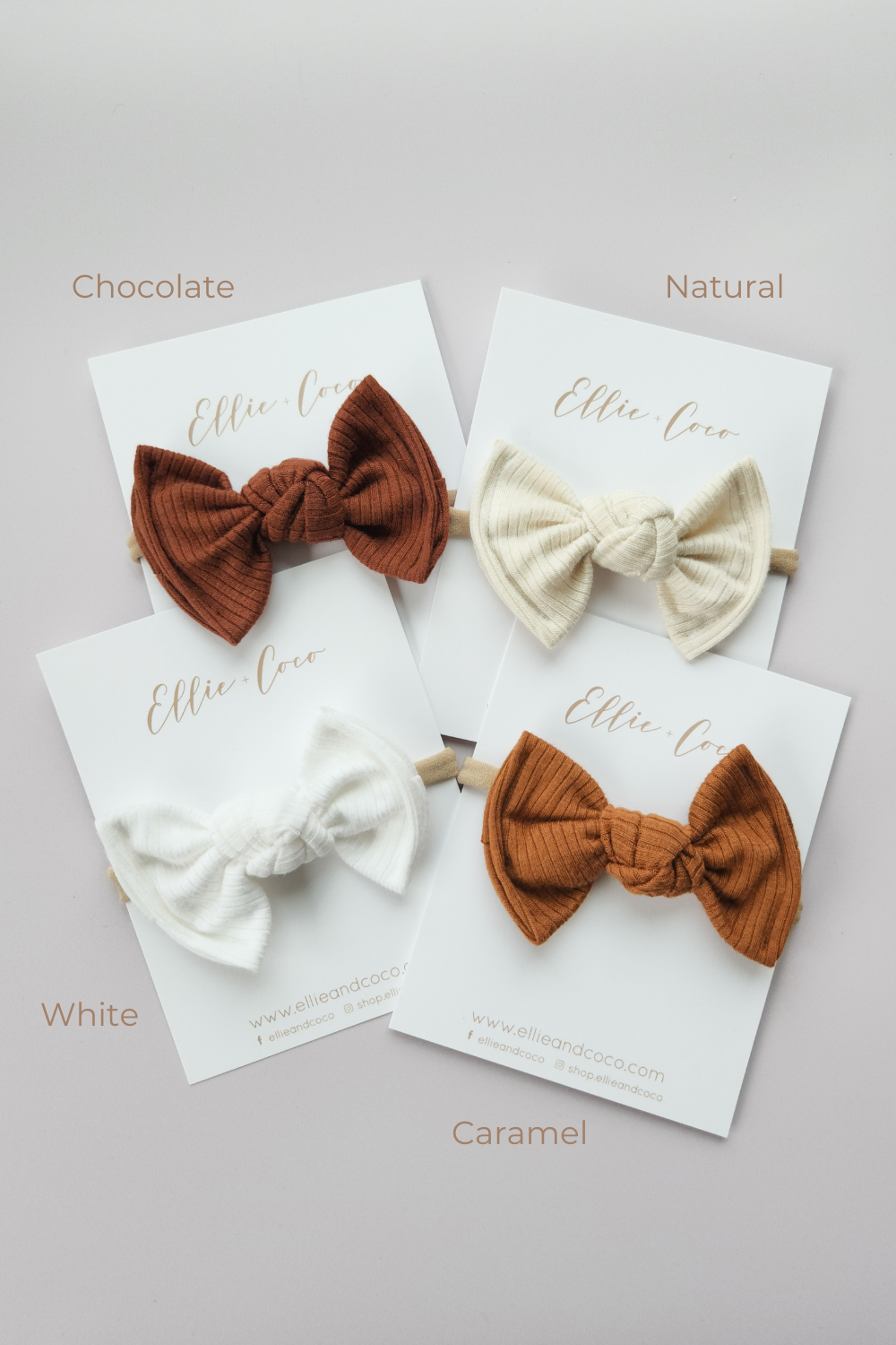 small ribbed baby bows