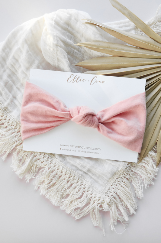 bamboo pink knotted baby headband