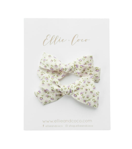 purple baby flower hair clips