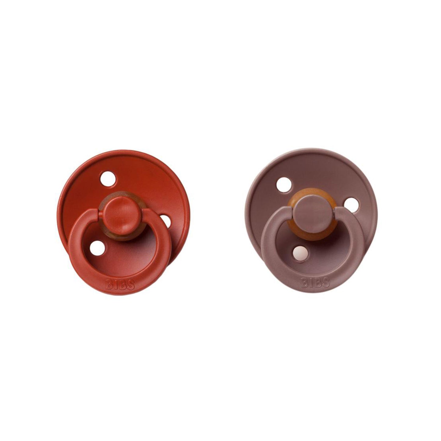 rust red and brown chestnut bibs baby pacifier soother