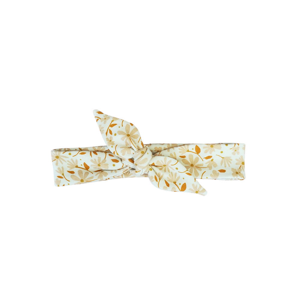 brown boho floral baby headband