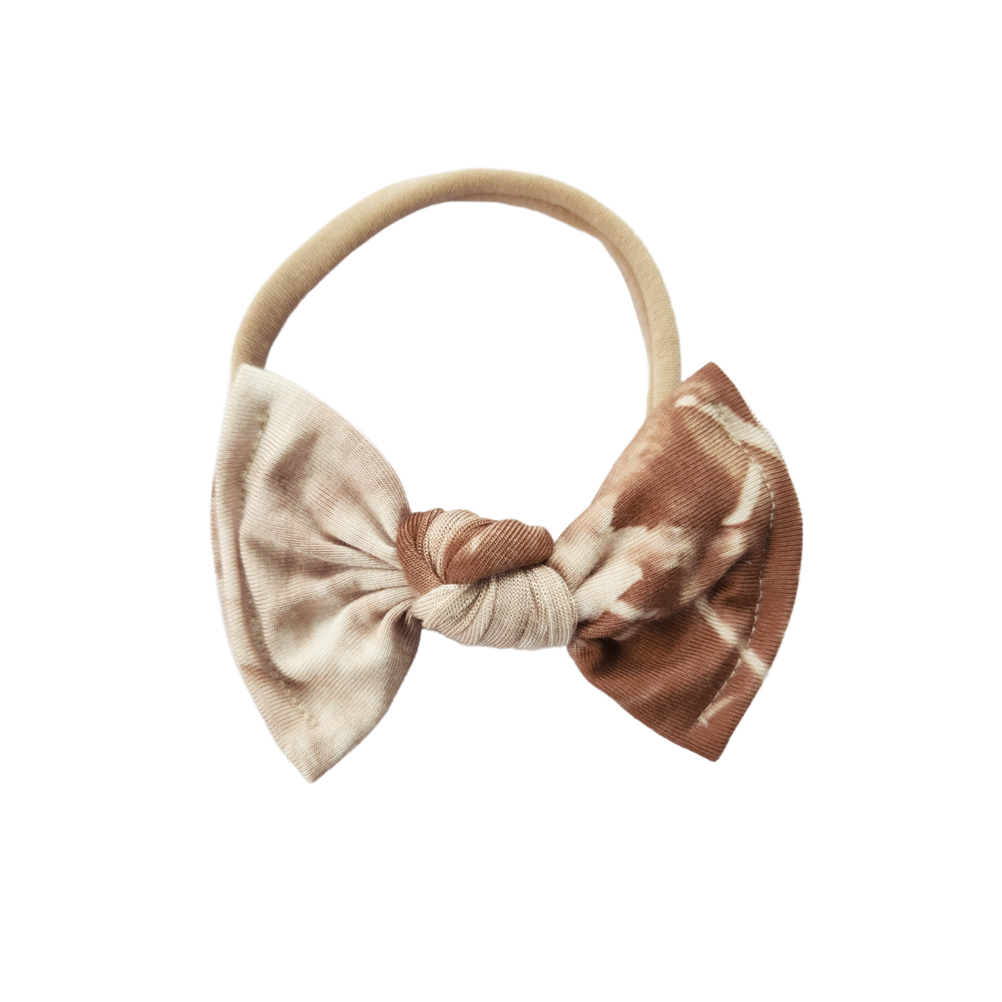 brown tie dye baby bow