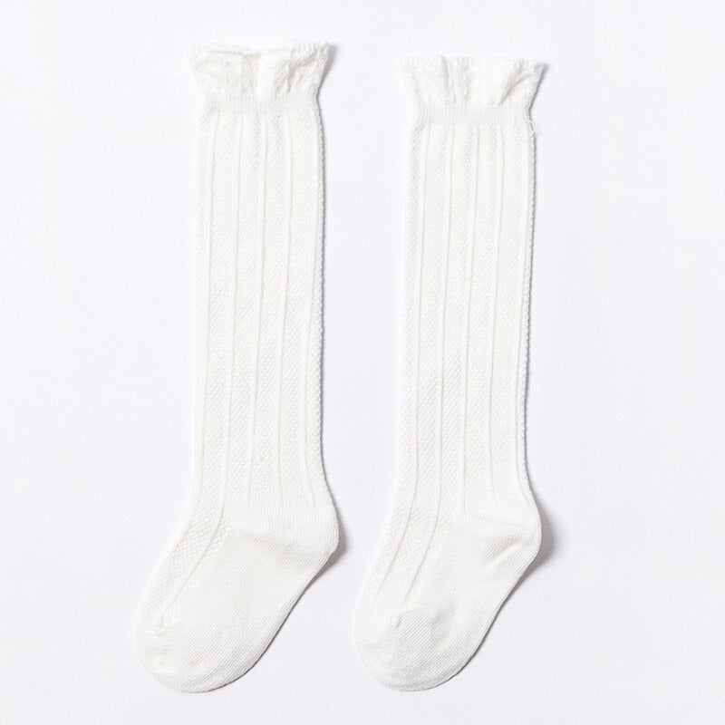 cream baby knee high socks