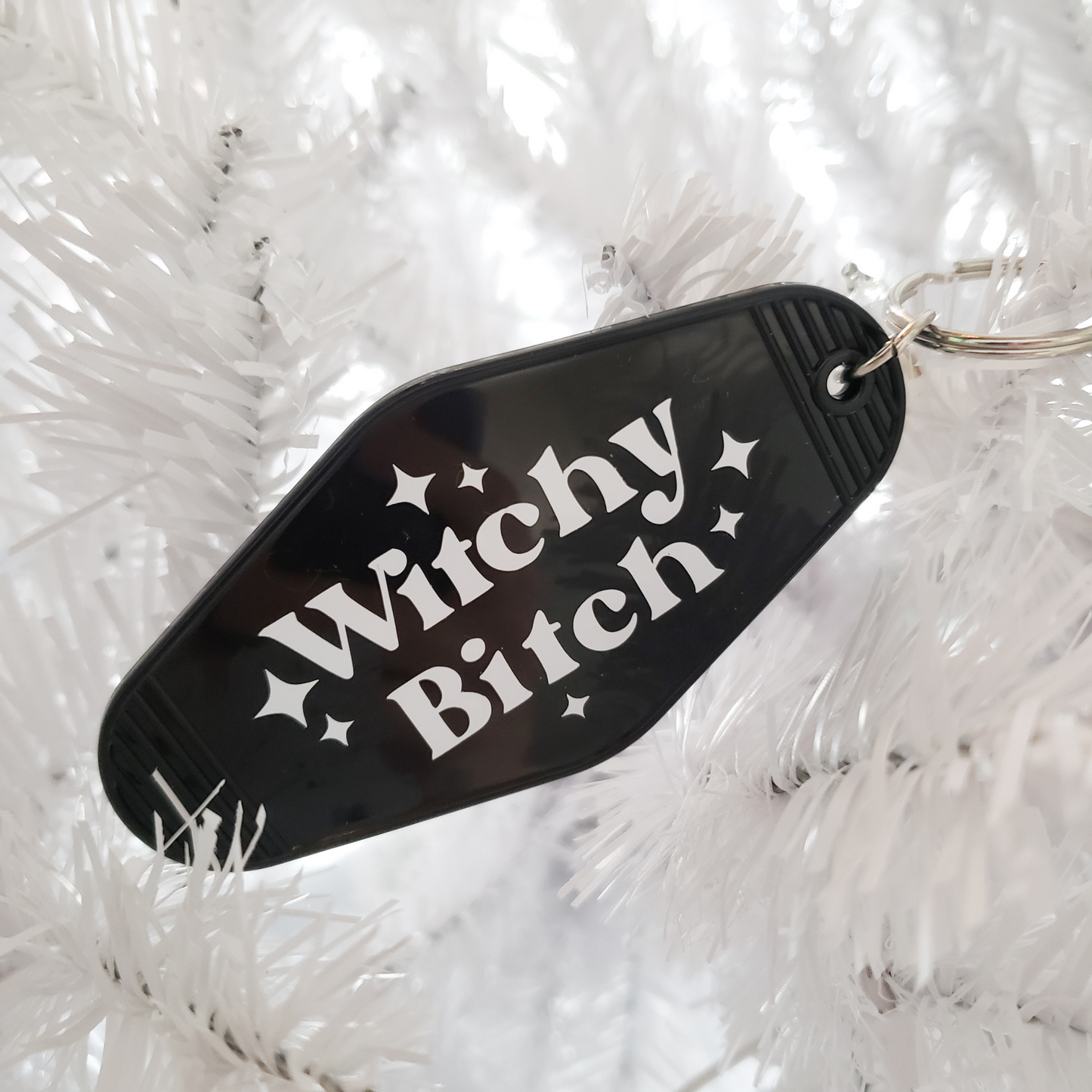witchy bitch vintage motel keychain