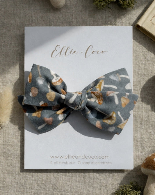 mushroom cottagecore baby bow stretchy headband for baby shower gift