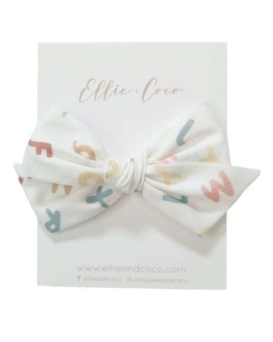 abc letters hair bow clip for school girl 