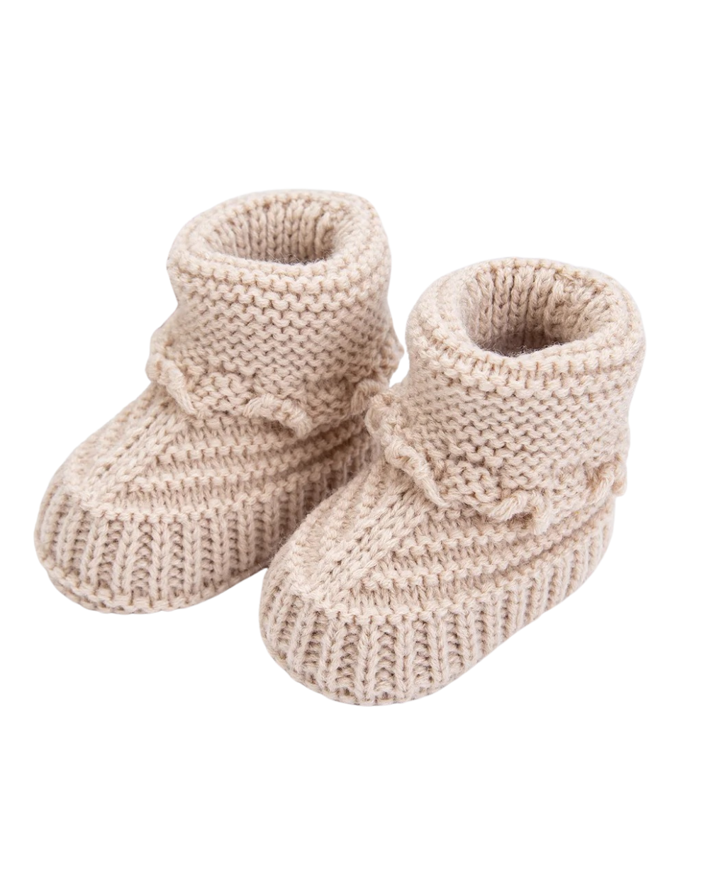 beige crochet baby sock booties